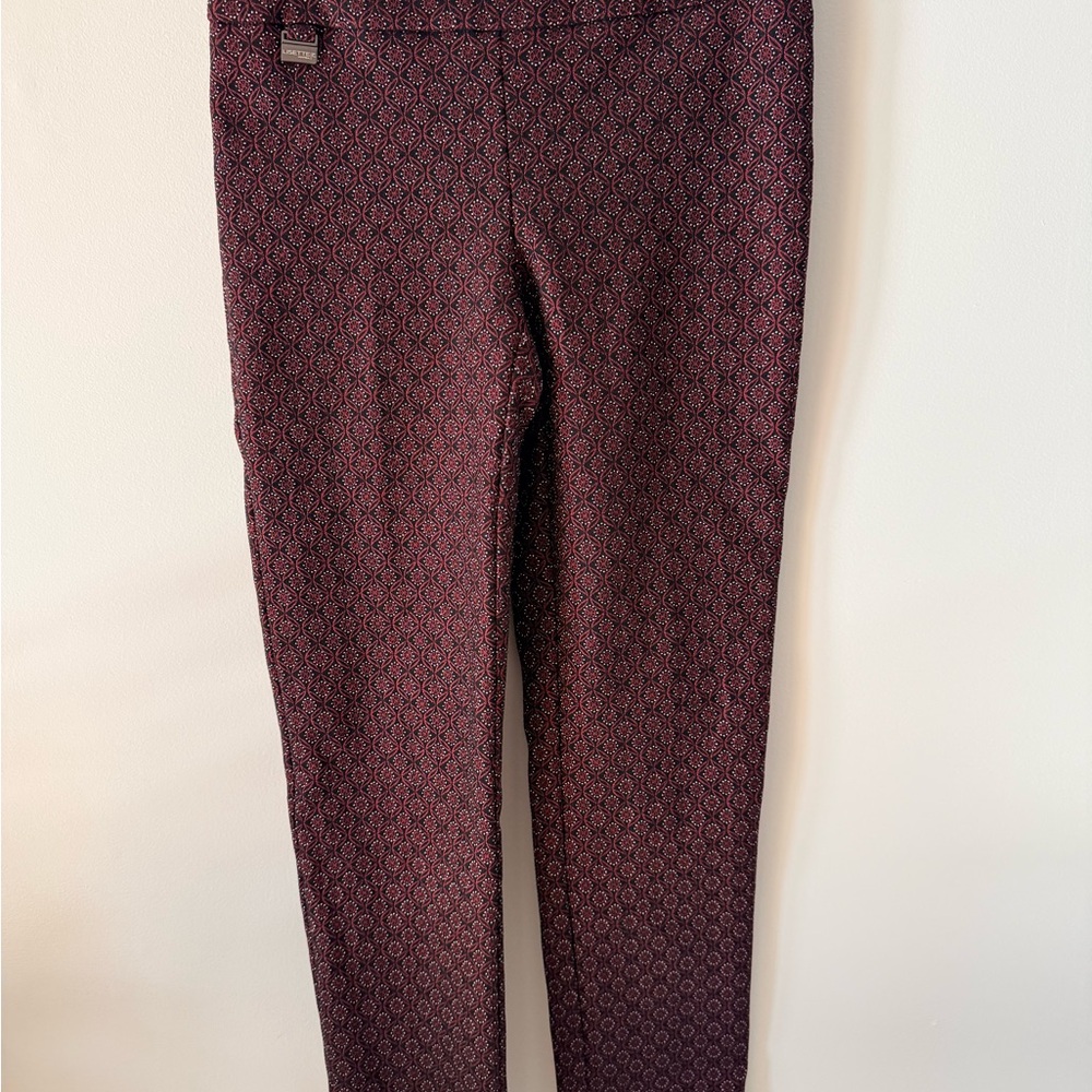 Lisette L Montreal Burgundy Pattern Slim Pants